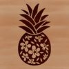 A stylized illustration of a pineapple, suitable for use in graphic design.