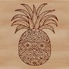 Exquisite Pineapple Artwork Vector Graphic A detailed illustration of a pineapple with intricate textures and patterns.
