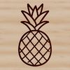 Beautiful Tropical Clip Art A simple line drawing of a pineapple fruit with detailed leaves and texture.