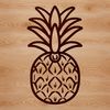 Line Drawn Tropical Icon A simple line drawing illustration of a pineapple, suitable for various uses including graphic design and crafting.