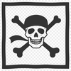 A vector illustration of a pirate with a flag, suitable for commercial or personal use.