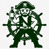 A vector illustration of a pirate character in a bold line style, suitable for cutting machines or laser engraving.