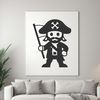 A vector illustration of a pirate in an iconic pose, suitable for various creative projects.