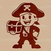 A pirate illustration in vector format, suitable for cutting machine projects or digital designs.