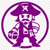 A vector illustration of a pirate character in bold outline form, suitable for commercial or personal use.