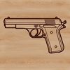 Beautiful Free SVG Artwork A digital illustration of a pistol, designed as vector art for various uses.