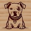 Lovable Pitbull Clip Art A pitbull breed animal lying down in a vector format.