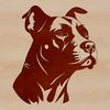 Pitbull Head Graphic Design A detailed illustration of a Pitbull's head, created as a vector graphic.