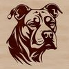 Free SVG Pitbull Illustration A close-up illustration of a Pitbull's head with its distinctive features.