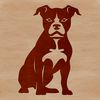Adorable Pitbull Portrait in Vector Format A vector illustration of a pitbull sitting on its haunches.