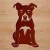 Pitbull Graphic Design A sitting pitbull dog in a graphic design.