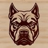 Pitbull Portrait Vector Close-up illustration of a Pitbull's head, suitable for vector design projects.