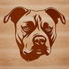 Cutting Edge Canine Graphic A Pitbull illustration created as a scalable graphic.