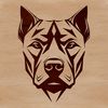 Vector Pitbull Portrait Illustration Pitbull breed animal head in vector format.