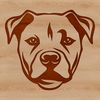 Beautiful Dog Head Design SVG File A vector graphic illustration of a pitbull's head with detailed features.