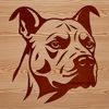 Pitbull Illustration SVG Graphic A vector illustration of the head of a pitbull breed animal.