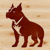 Bold Standing Dog Clip Art A vector illustration of a standing pitbull with a bold design.