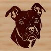 Detailed Pitbull Portrait A detailed vector illustration of a Pitbull's head with a focus on its distinctive facial features.