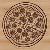An editable vector graphic design featuring a simple pizza layout for customization.