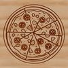 A stylized illustration of a classic margherita pizza, suitable for vector graphics.