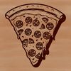 Vector graphics design of a slice of Italian-style pizza.