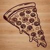 Illustration of a traditional round-cut pizza with toppings, suitable for vector design and cutting machine projects.