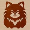 High-Quality Vector Dog Portrait A small dog breed, the Pomeranian, sitting on its hind legs with fur detailed in high quality.