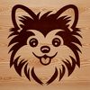 Adorable Pomeranian Head Clip Art A cute illustration of a small Pomeranian dog's head with details suitable for vector design and cutting machines.