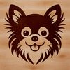 Pomeranian Portrait Vector Art A close-up illustration of a Pomeranian's head, featuring a fluffy coat and adorable facial expression.