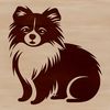 A small breed dog, sitting on its haunches.