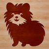 Pomeranian Clip Art Dog Silhouette A small Pomeranian dog sitting on its hind legs, represented as a vector graphic.