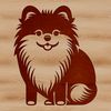 Cute Vector Dog Design A sitting Pomeranian dog in vector format, suitable for digital and printing applications.