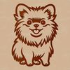 Cute Pomeranian Dog Illustration A stylized vector illustration of a sitting Pomeranian dog.