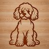 Simple Poodle Silhouette for Design An illustration of a Poodle depicted as a basic shape outline suitable for various design applications.
