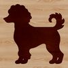 Poodle Illustration in Simple Design An illustrated silhouette of a poodle standing in a simple design.