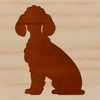 Poodle Portrait Design A sitting poodle with a stylized design.