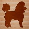 Stylized Standing Poodle Silhouette A stylized silhouette of a standing poodle, suitable for vector art designs.