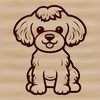 Furry Friend Poodle Icon A sitting Poodle with fluffy fur, suitable as vector art for pet-themed designs.