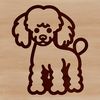 Fanciful Standing Poodle Illustration A simple line drawing of a standing poodle animal, suitable for vector design or clip art projects.