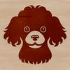 An illustration of a standard poodle dog's head, created as vector art.
