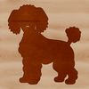 A standing poodle figurine depicted in vector format, suitable for digital designs.