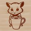 A detailed illustration of a possum, a wild animal native to certain regions.