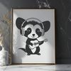 Possum in Headphones Illustration A wildlife illustration of a possum, depicted as if wearing headphones.