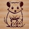 Possum Silhouette Vector Art A vector graphic representation of a wild possum animal from the family of marsupials.