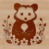 Colorful Possum Illustration A colorful illustration of a possum in a floral setting.