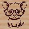 A possum with glasses perched on its nose, illustrated as vector art.