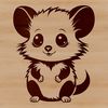 Realistic Possum Vector Art A detailed illustration of a possum in a realistic pose.