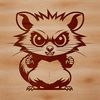 A detailed illustration of a possum, a wild animal found in various parts of the world.