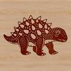 A prehistoric ankylosaurus standing upright on its hind legs.