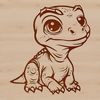 Cute Cartoon Dino Illustration A simple illustration of a cute prehistoric dinosaur in a cartoon style.